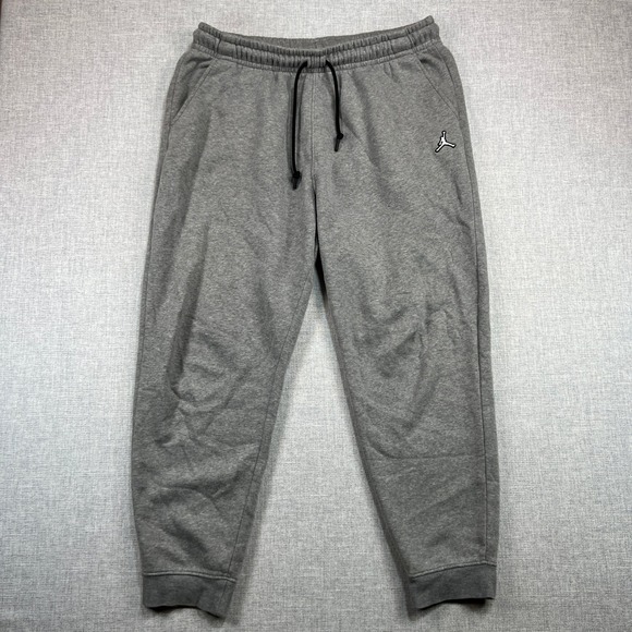 Jordan Essentials Fleece Pants Mens XL Gray Sweatpants Jumpman Logo DQ7340-091 - Picture 1 of 10